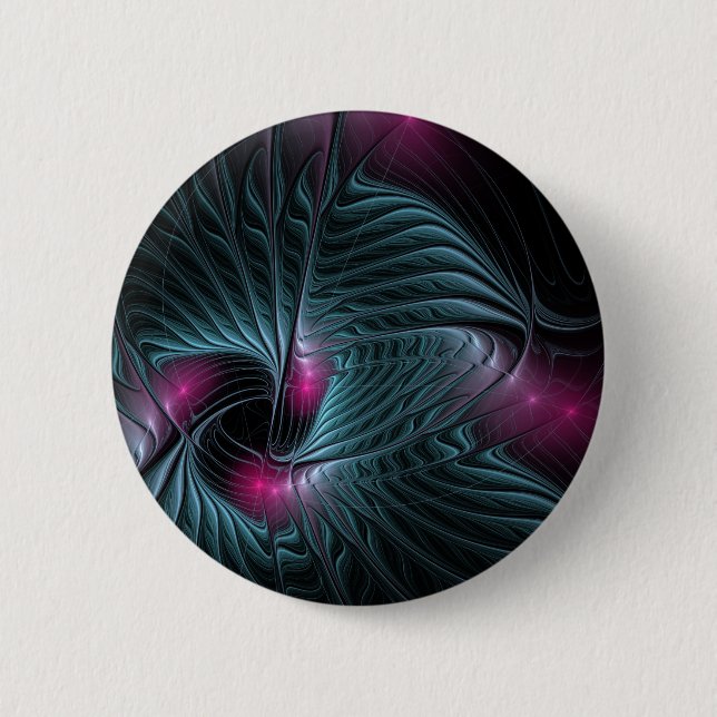 Abstract Colorful Fantasy Fractal Button (Front)
