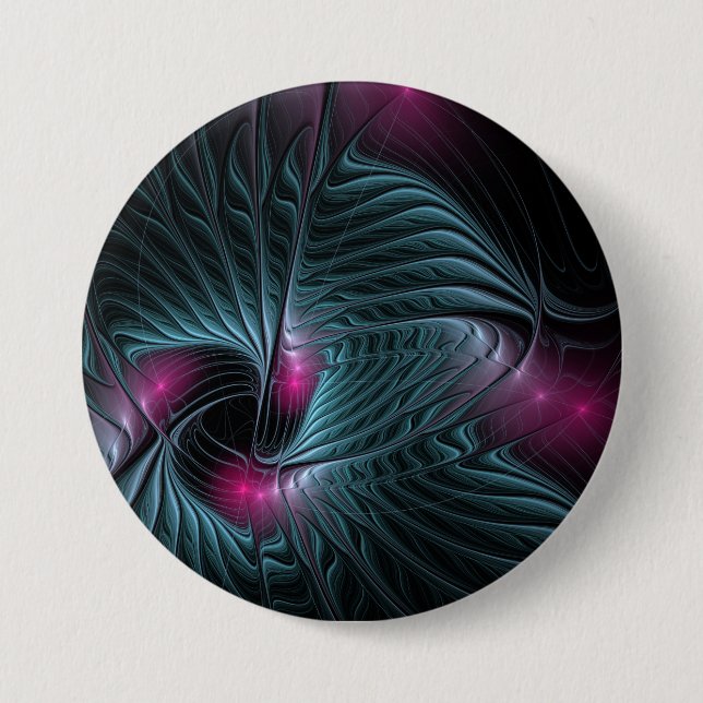 Abstract Colorful Fantasy Fractal Button (Front)