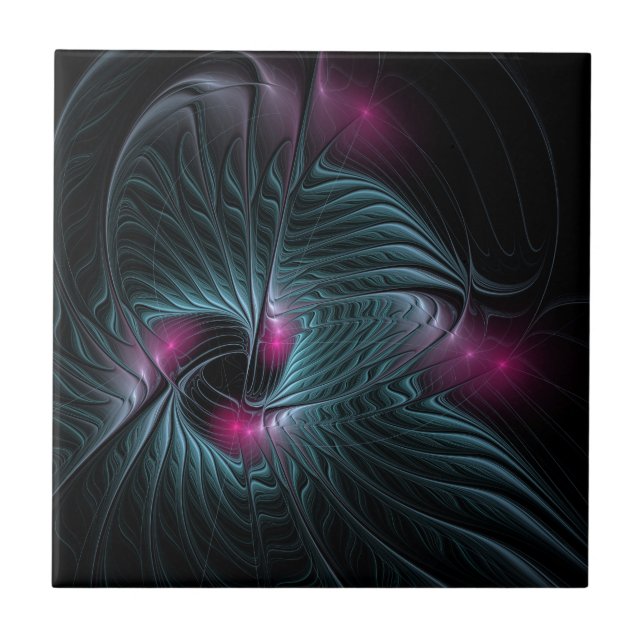 Abstract Colorful Fantasy Fractal   Ceramic Tile (Front)