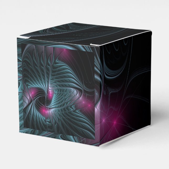Abstract Colorful Fantasy Fractal Favor Boxes (Front Side)