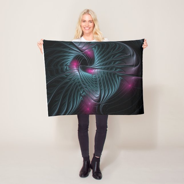 Abstract Colorful Fantasy Fractal  Fleece Blanket (In Situ)