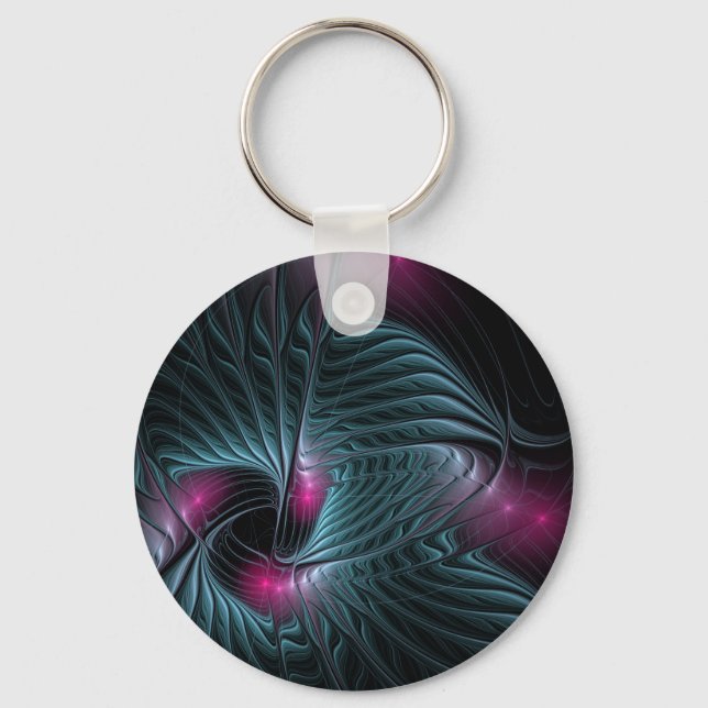 Abstract Colorful Fantasy Fractal Keychain (Front)