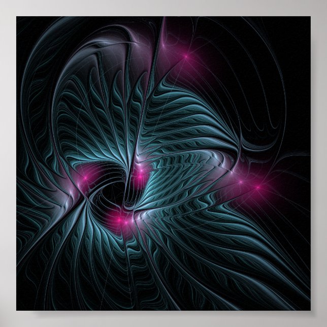 Abstract Colorful Fantasy Fractal Poster (Front)
