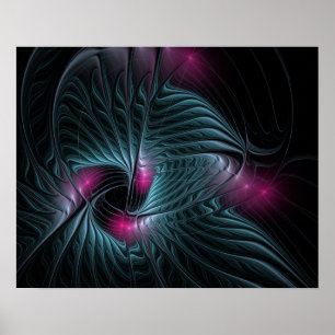 Abstract Colorful Fantasy Fractal Poster