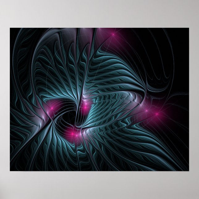 Abstract Colorful Fantasy Fractal Poster (Front)
