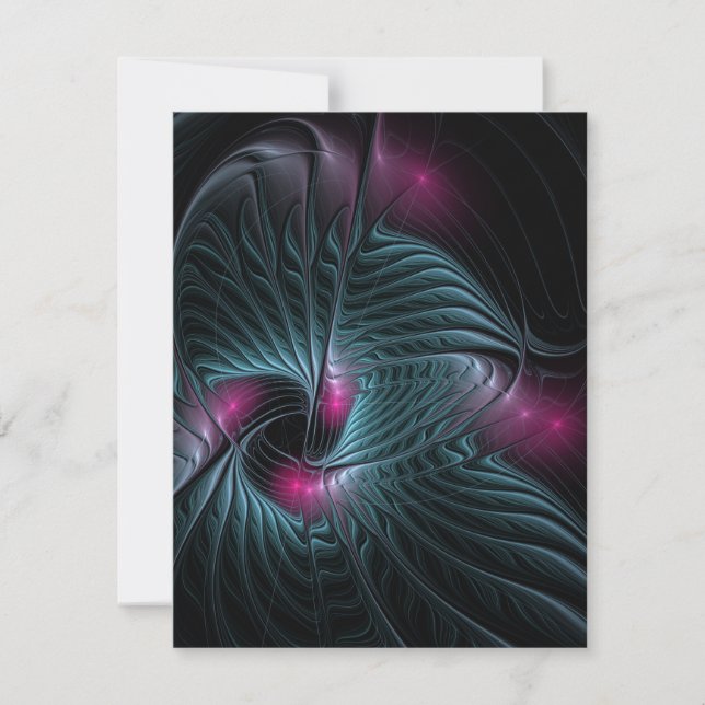 Abstract Colorful Fantasy Fractal  Save The Date (Front)