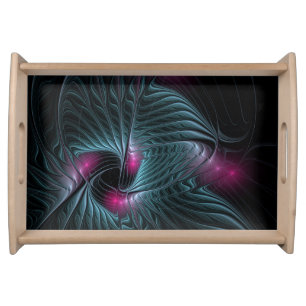 Abstract Colorful Fantasy Fractal Serving Tray