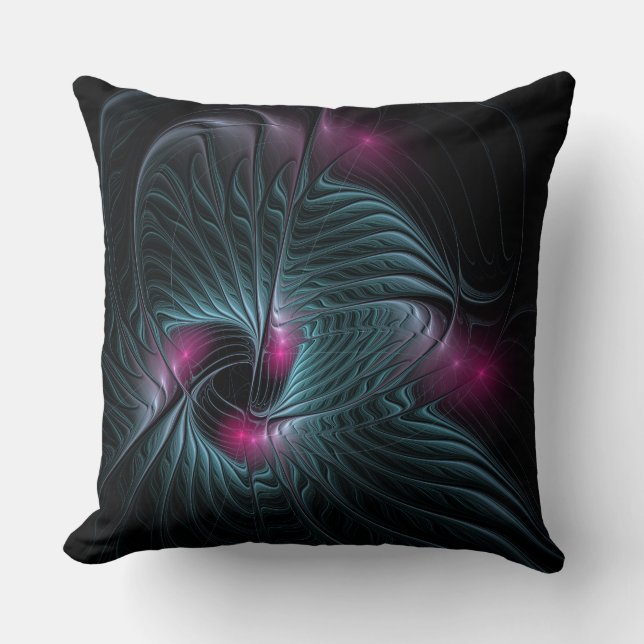Abstract Colorful Fantasy Fractal Throw Pillow (Front)