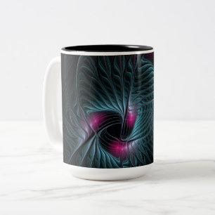 Abstract Colorful Fantasy Fractal Two-Tone Coffee Mug