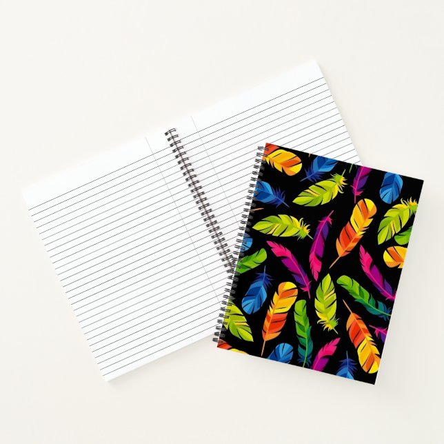 Abstract colorful feather explosion notebook (Inside)