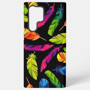 Abstract colorful feather explosion samsung galaxy s22 ultra case