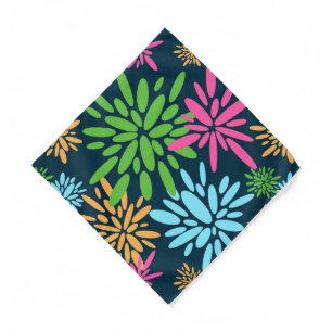 Abstract Colorful Fireworks Flowers Bandana