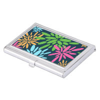 Abstract Colorful Fireworks Flowers Card Holder