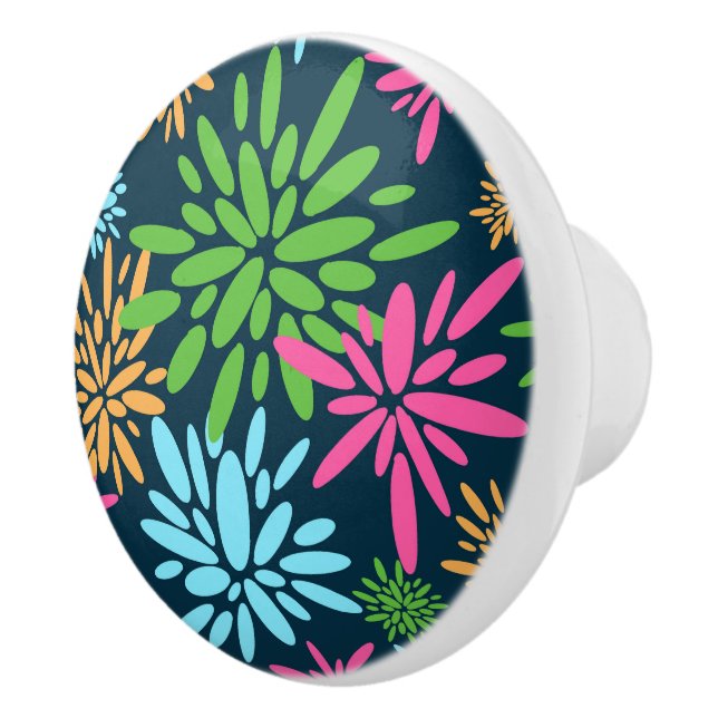 Abstract Colorful Fireworks Flowers Ceramic Pull (Right)