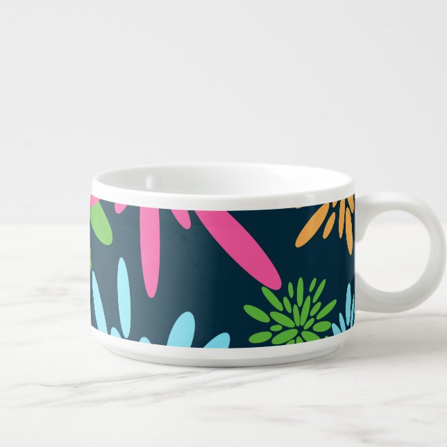 Abstract Colorful Fireworks Flowers Chili Bowl (Left)