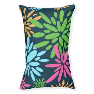 Abstract Colorful Fireworks Flowers Dog Bed