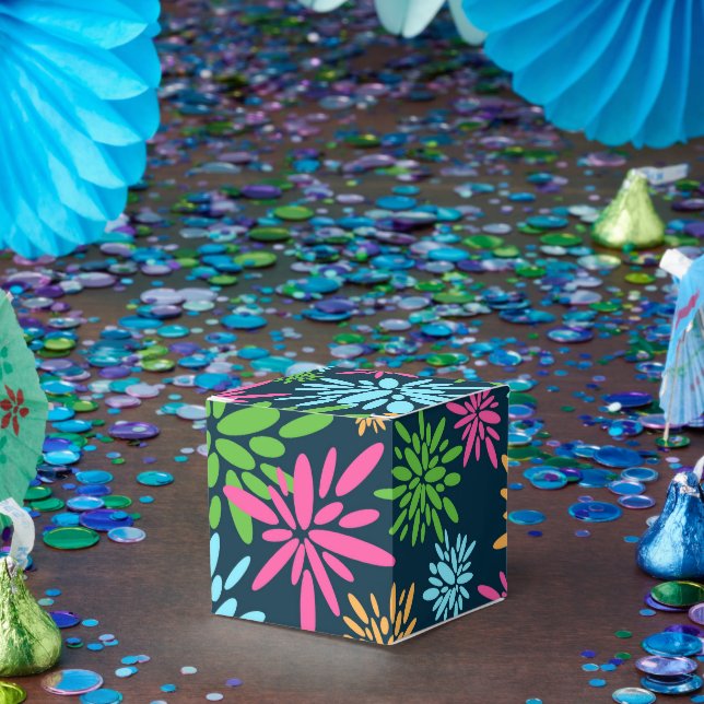 Abstract Colorful Fireworks Flowers Favor Box (Party)