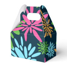 Abstract Colorful Fireworks Flowers Favor Box