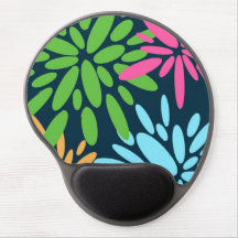 Abstract Colorful Fireworks Flowers Gel Mousepad