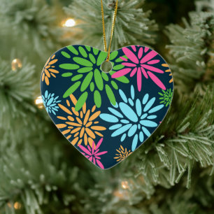 Abstract Colorful Fireworks Flowers Ornament