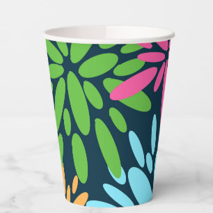 Abstract Colorful Fireworks Flowers Paper cup