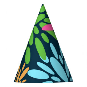 Abstract Colorful Fireworks Flowers Party Hat