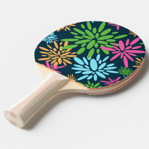 Abstract Colorful Fireworks Flowers Ping Pong Paddle