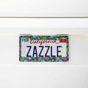 Abstract Colorful Fireworks Flowers Plate Frame