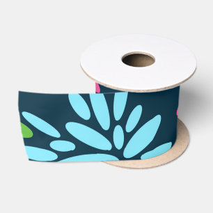 Abstract Colorful Fireworks Flowers Ribbon