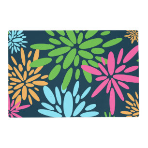 Abstract Colorful Fireworks Flowers Sided Placemat
