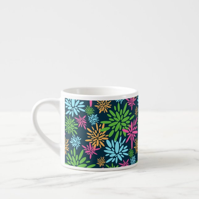 Abstract Colorful Fireworks Flowers Specialty Mug (Left)