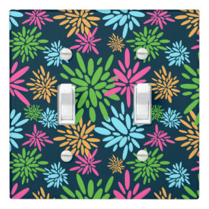 Abstract Colorful Fireworks Flowers Switch Cover