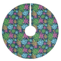 Abstract Colorful Fireworks Flowers Tree Skirt