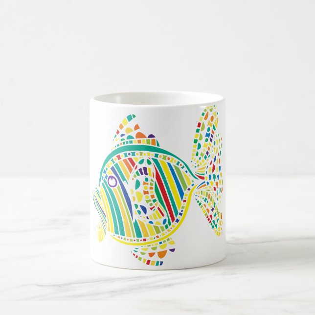 Abstract Colorful Fish Coffee Mug (Center)