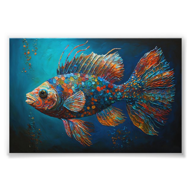 Abstract Colorful Fish Photo Print (Front)