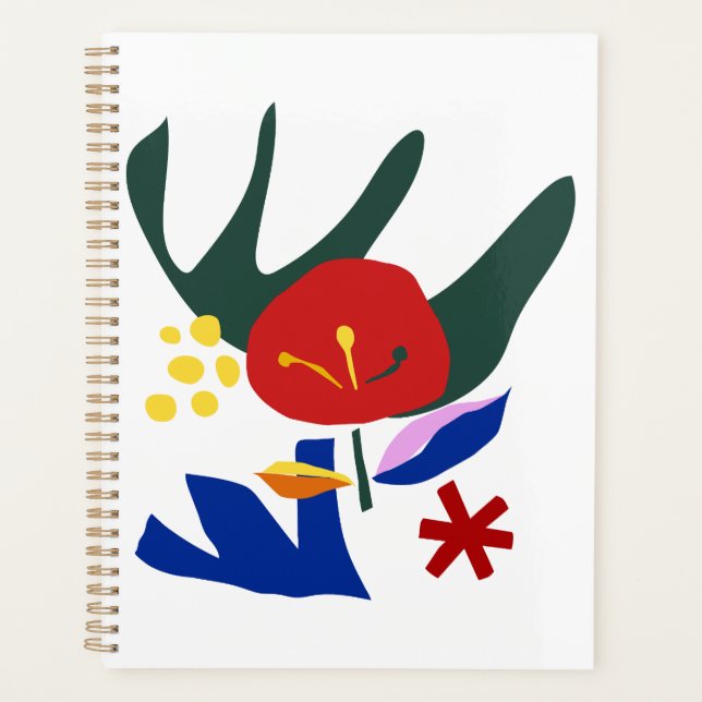 Abstract Colorful Floral Art Planner (Front)