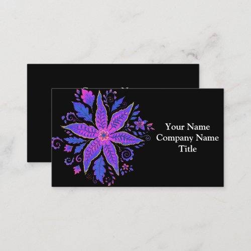 Abstract Colorful Floral Pattern Business Card