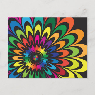 Abstract Colorful Flower. Postcard
