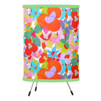 Abstract colorful flowers 1 tripod lamp
