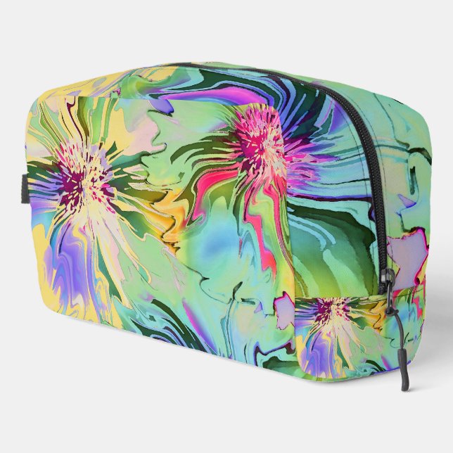 Abstract colorful flowers cosmetic bag (Right Corner)