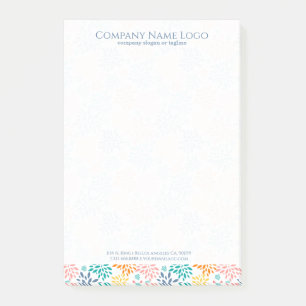 Abstract colorful flowers pattern post-it notes