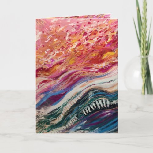 Abstract colorful flowing greeting card