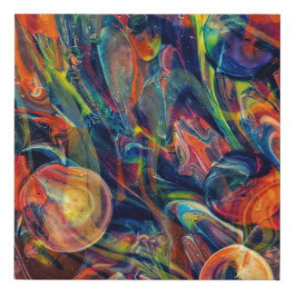 Abstract Colorful Fluid Layer Art Faux Canvas Print