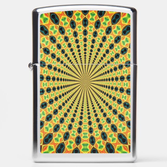 Abstract Colorful Fractal Light Waves - Unique  Zippo Lighter (Front)