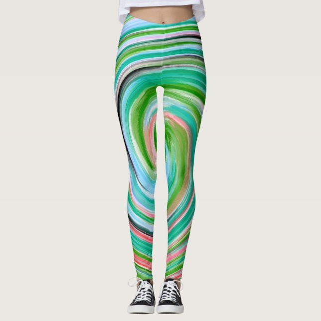 Abstract Colorful Fractal Pattern #3 Leggings (Front)