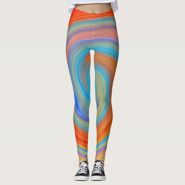 Abstract Colorful Fractal Pattern #6 Leggings (Front)