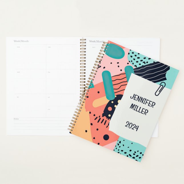 Abstract colorful funky 80's Memphis style pattern Planner (Display)