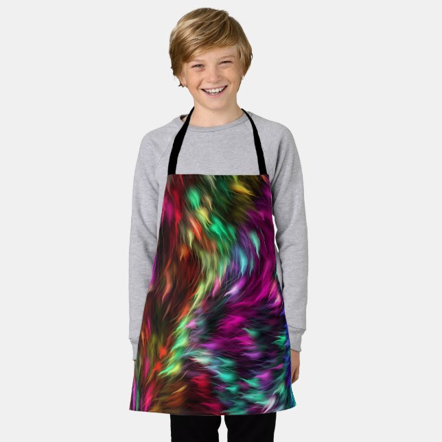 Abstract Colorful Fur Background-24605 Apron (Worn)