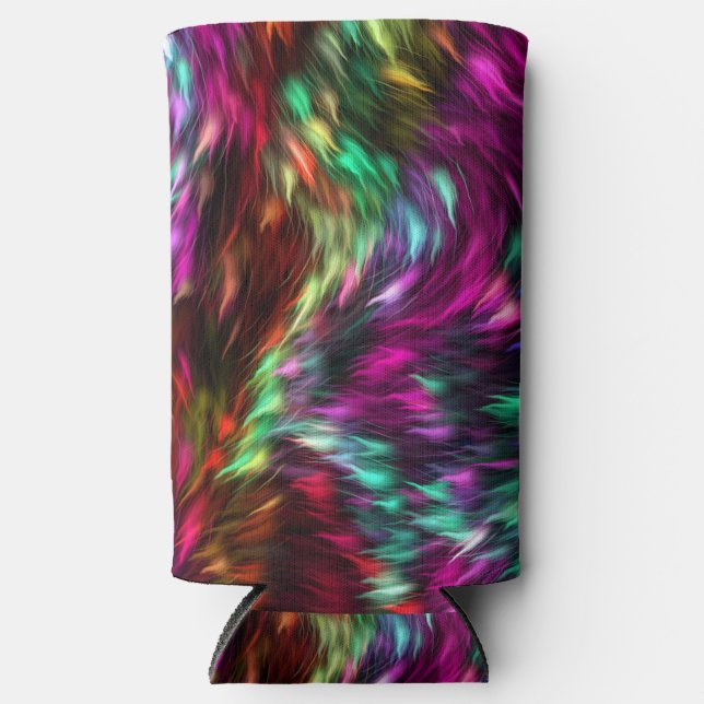 Abstract Colorful Fur Background-24605 Seltzer Can Cooler (Front)