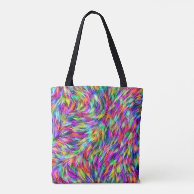 Abstract Colorful Fur Fabric Background-24604 Tote Bag (Back)